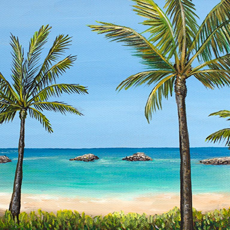 Kohola Lagoon, Ko Olina Original Acrylic Painting Jan Tetsutani Art