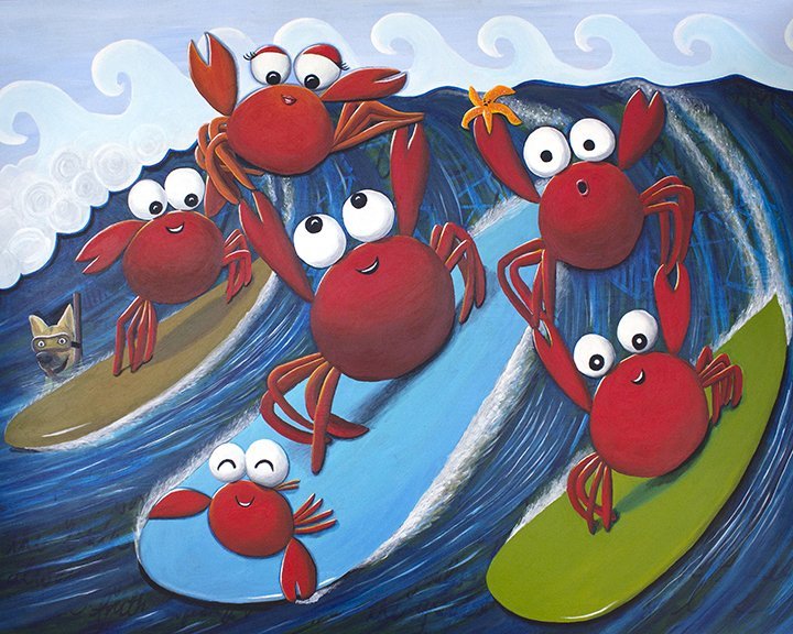 Crab art by Jan Tetsutani