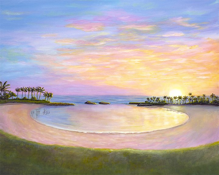 Ko Olina Lagoon Painting by Jan Tetsutani