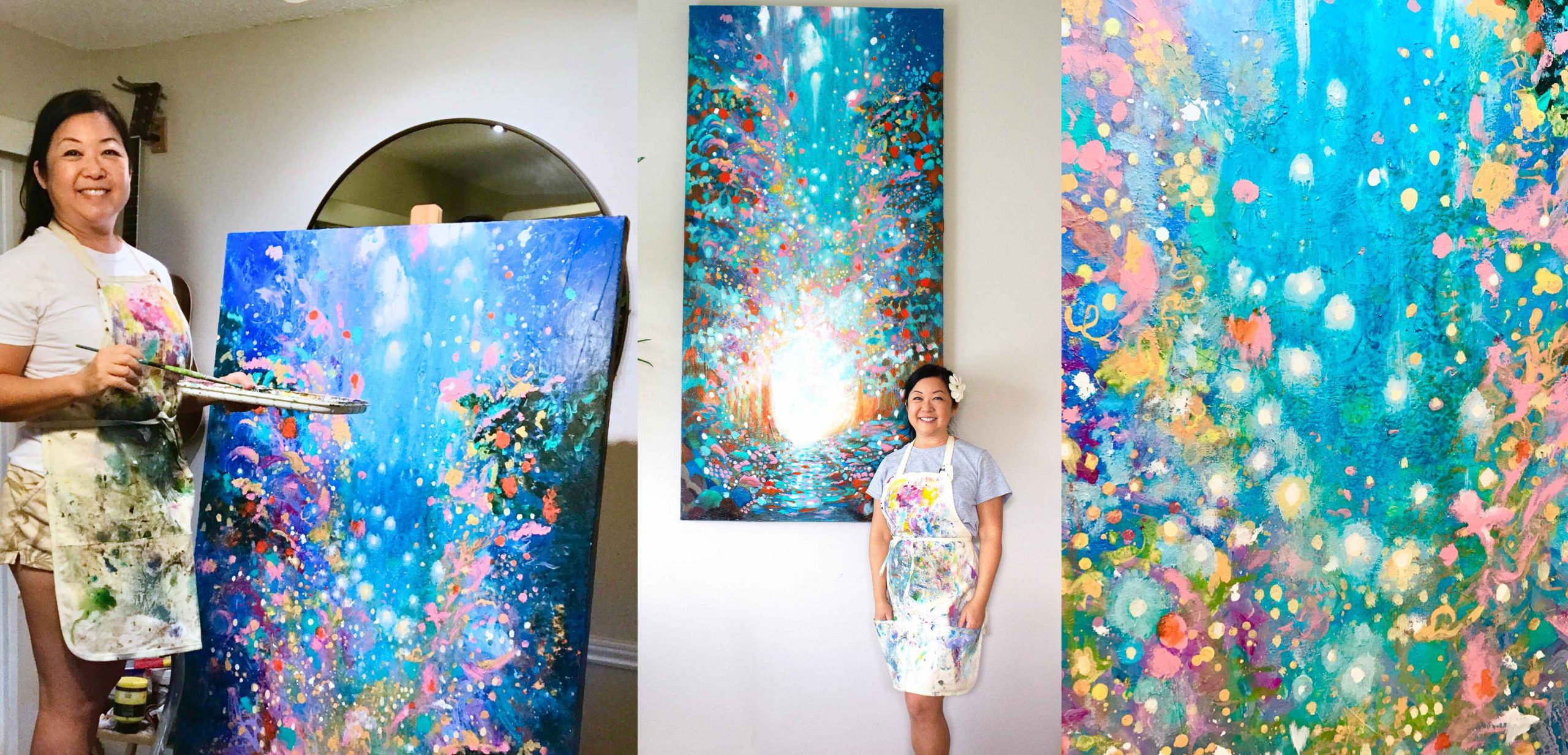 Jan Tetsutani Abstract artist, commission a painting, hawaii artist